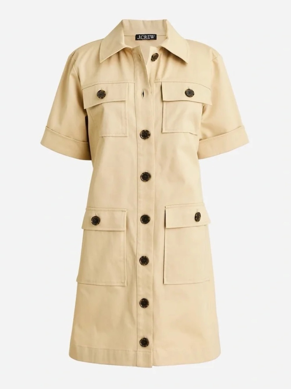 ☀️ J.CREW Gamine Utility Shirt-Dress in Stretch Twill